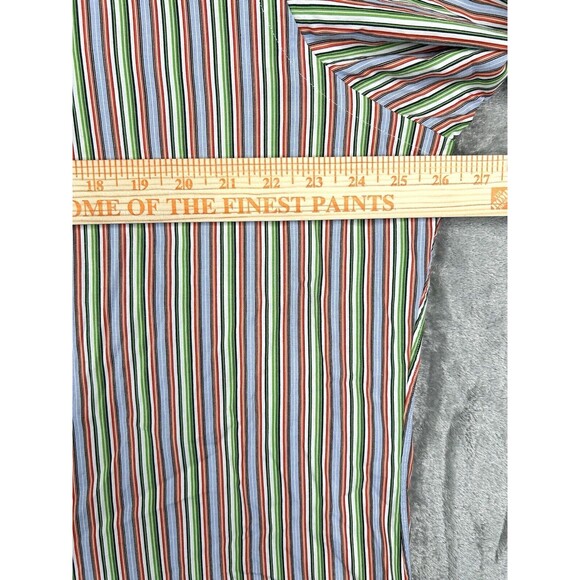 Polo Ralph Lauren Shirt Men's XL 17 Green Blue Vertical Striped Long Sleeve - Picture 4 of 7